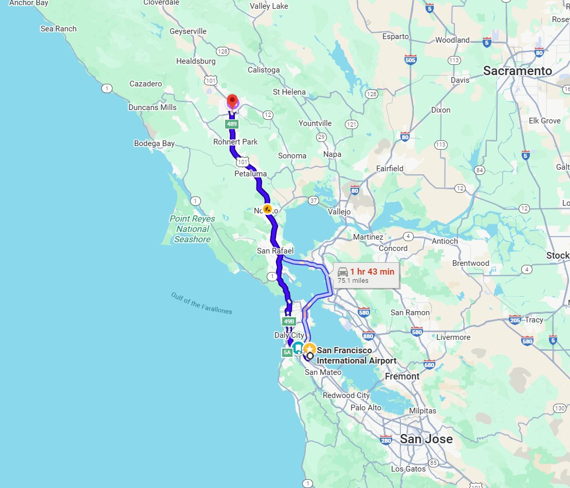 SFO to Santa Rosa Limo Service