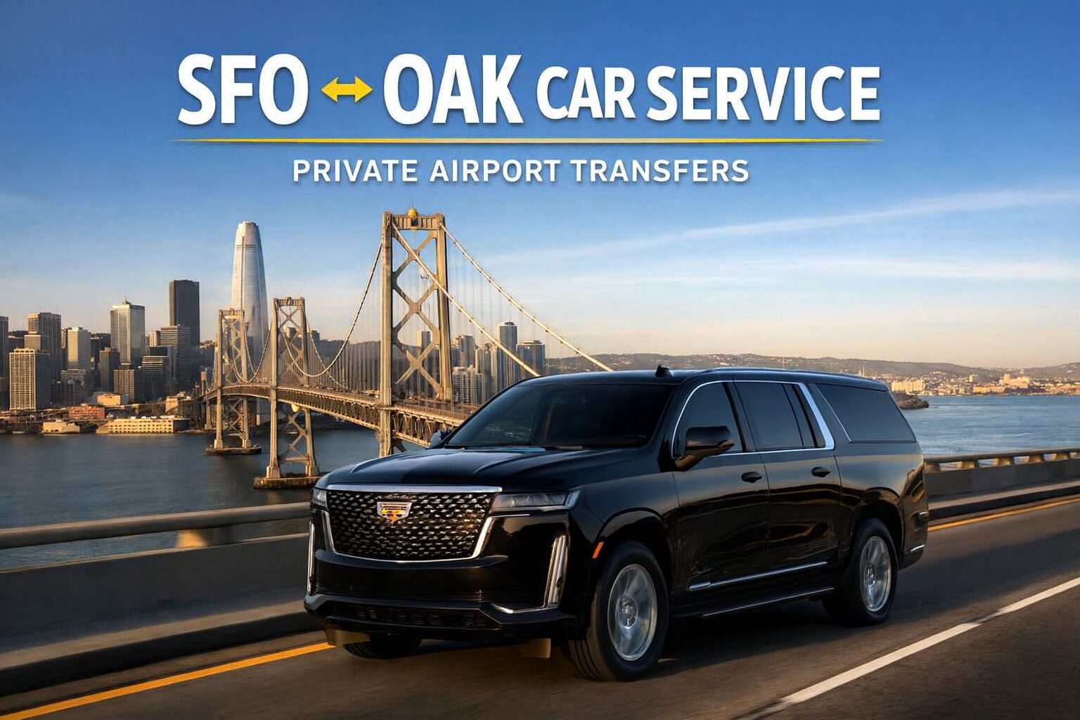 Luxury SUV providing executive car service between SFO and OAK airports