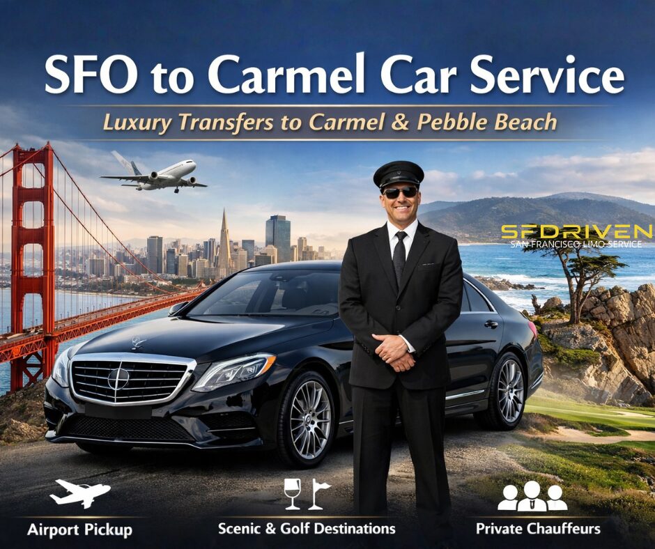 Private car service from SFO to Carmel-by-the-Sea with chauffeur transportation