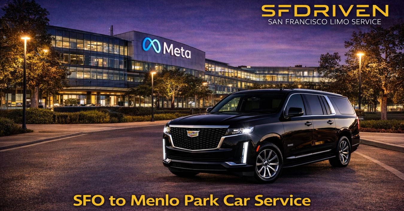 SFO to Menlo Park car service with luxury SUV chauffeur by SFDRIVEN