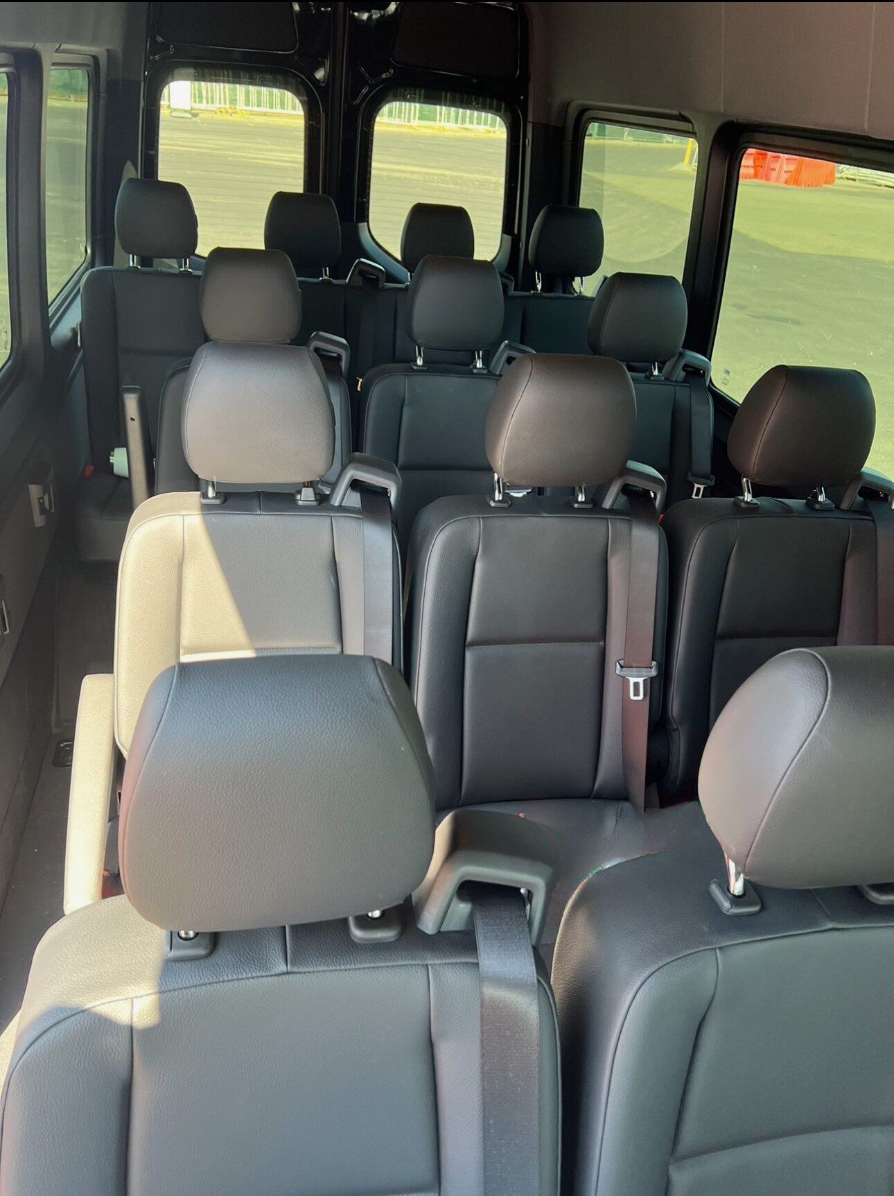 Standard Sprinter-style interior for luxury van service San Francisco