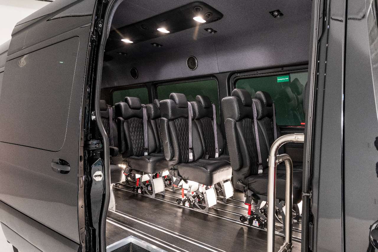 Smartliner-style Sprinter interior for San Francisco group transportation